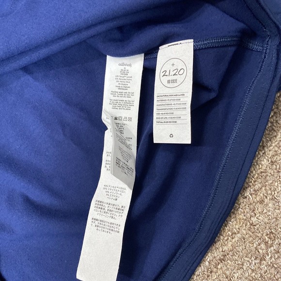 All birds Mens 1/4 zip natural run midlayer tshirt $98 Blue long sleeve Co Logo - Picture 9 of 12